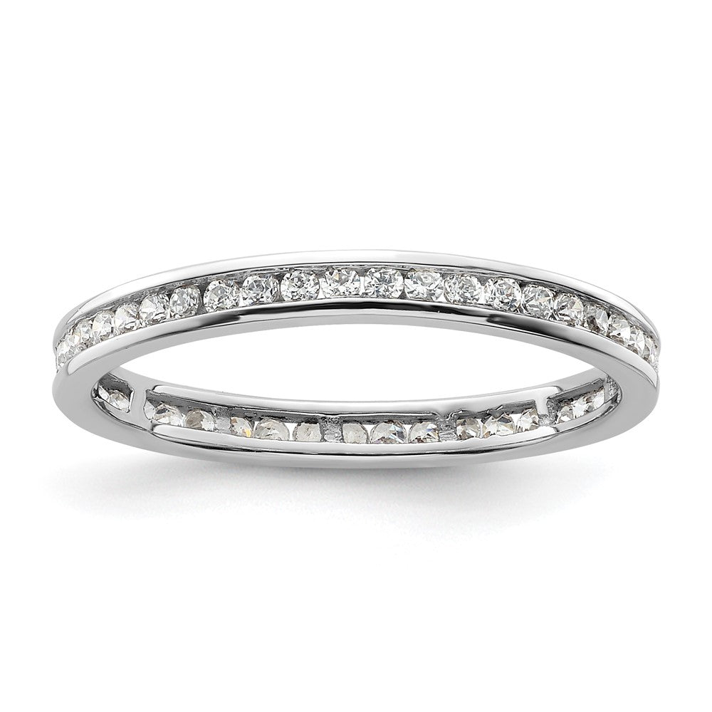 14k White Gold Polished Channel-set 1/2 carat Diamond Complete Eternity Band