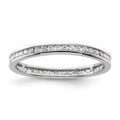 14k White Gold Polished Channel-set 1/2 carat Diamond Complete Eternity Band
