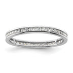 14k White Gold Polished Channel-set 1/2 carat Diamond Complete Eternity Band