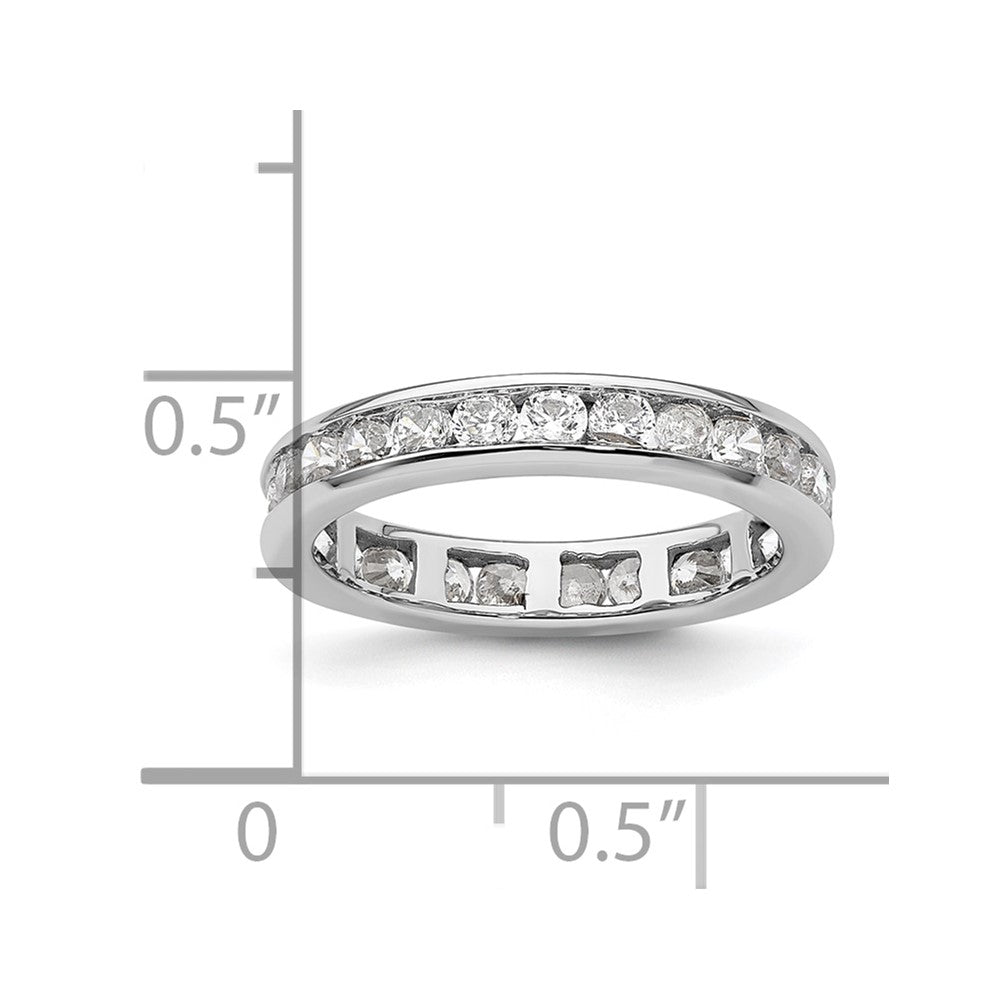 14k White Gold Polished Channel-set 1 carat Diamond Complete Eternity Band
