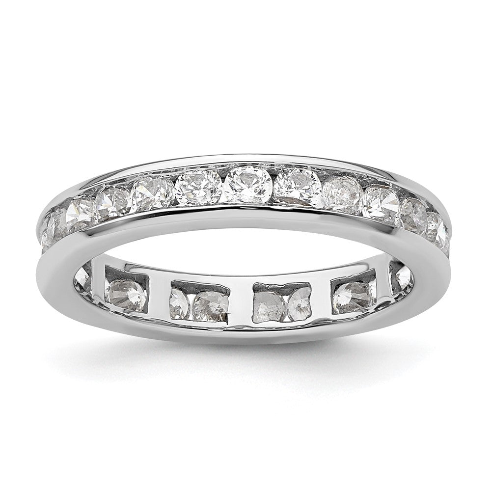 14k White Gold Polished Channel-set 1 carat Diamond Complete Eternity Band