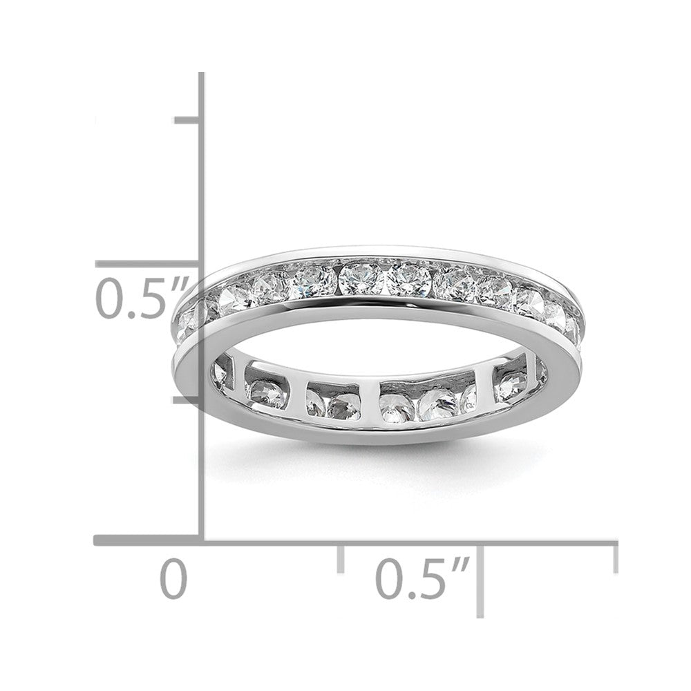 14k White Gold Polished Channel-set 1 carat Diamond Complete Eternity Band