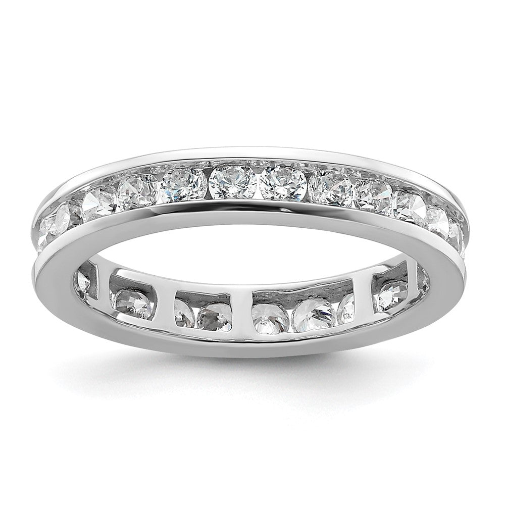 14k White Gold Polished Channel-set 1 carat Diamond Complete Eternity Band