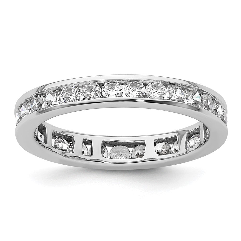 14k White Gold Polished Channel-set 1 carat Diamond Complete Eternity Band