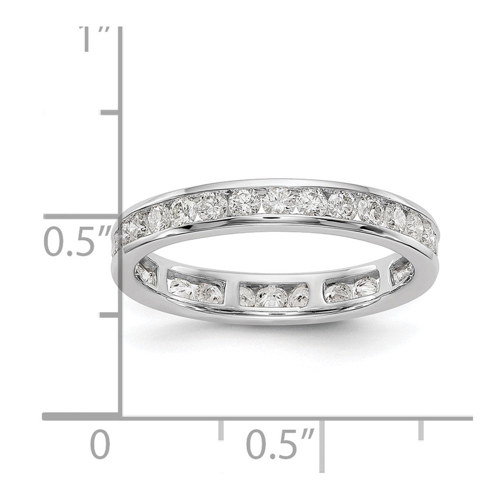 14k White Gold Polished Channel-set 1 carat Diamond Complete Eternity Band