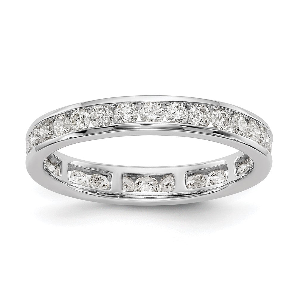 14k White Gold Channel Set Diamond Eternity Band - Diamonds: A