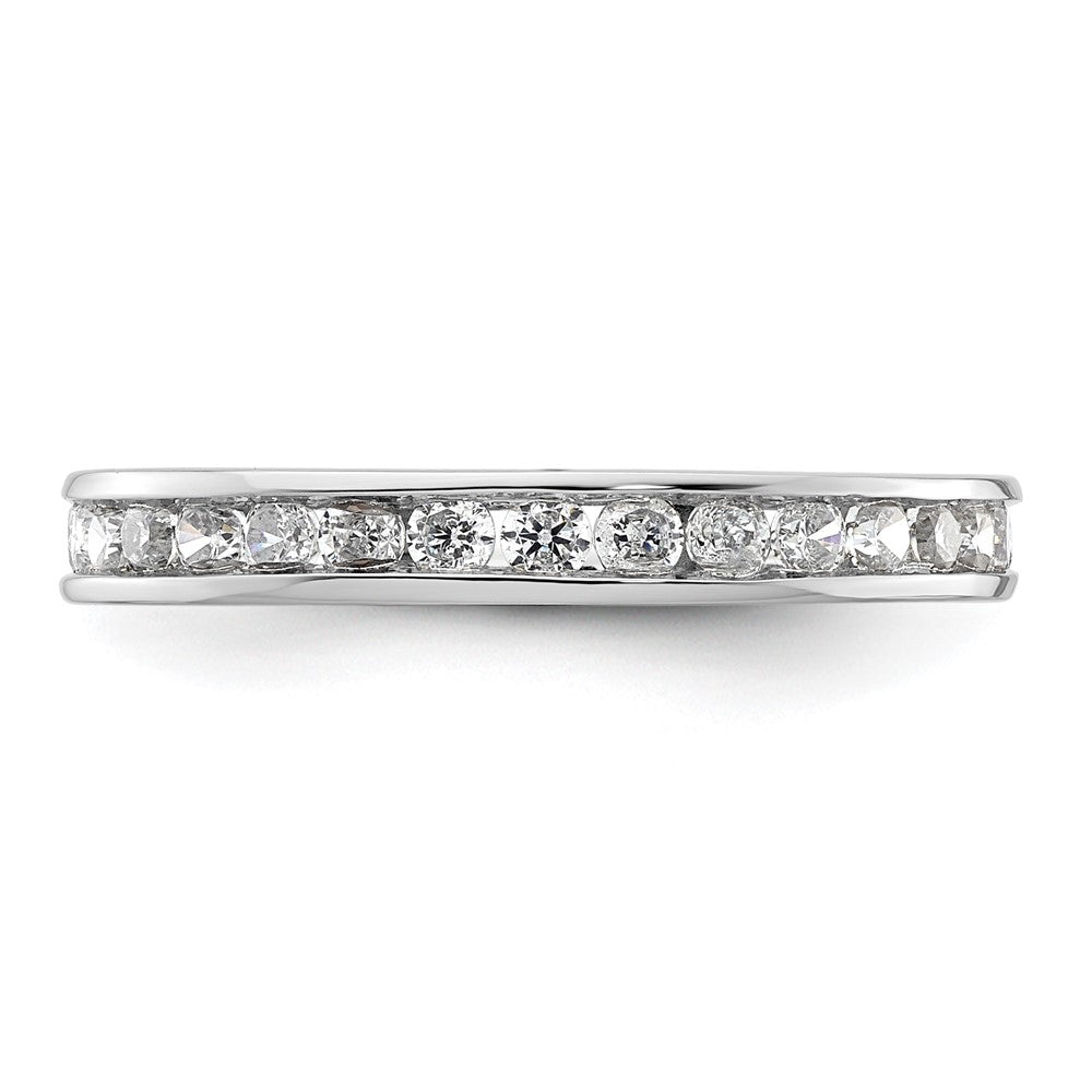 14k White Gold Polished Channel-set 1 carat Diamond Complete Eternity Band