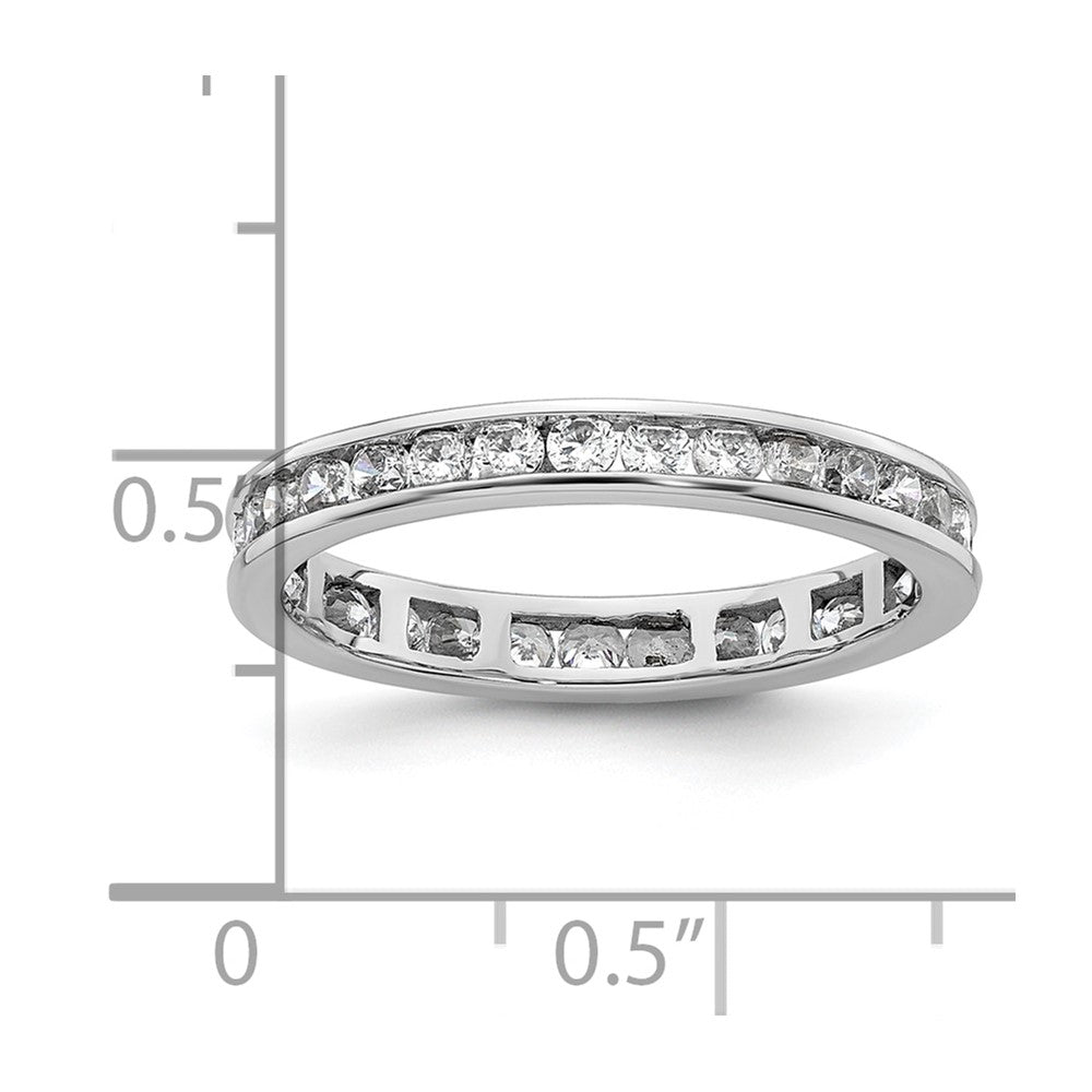 14k White Gold Polished Channel-set 1 carat Diamond Complete Eternity Band