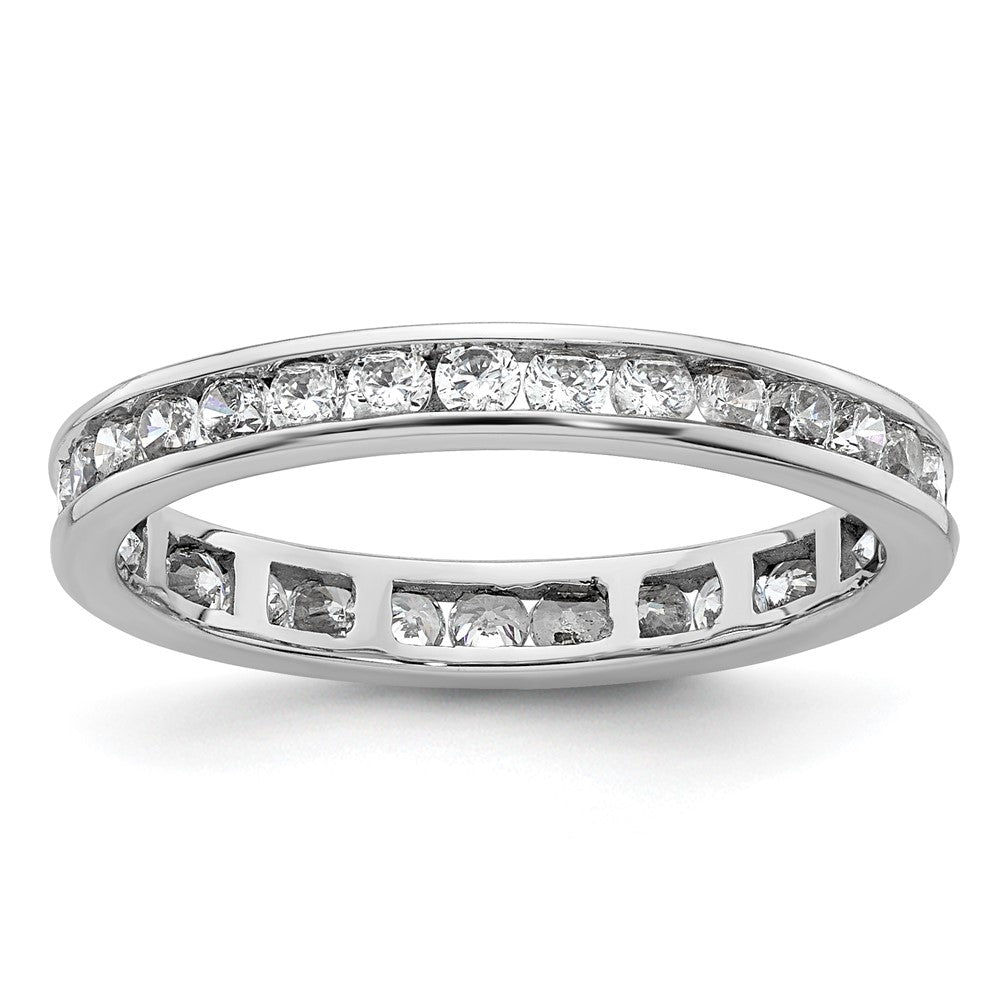 14k White Gold Polished Channel-set 1 carat Diamond Complete Eternity Band