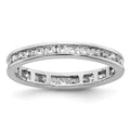 14k White Gold Polished Channel-set 1 carat Diamond Complete Eternity Band
