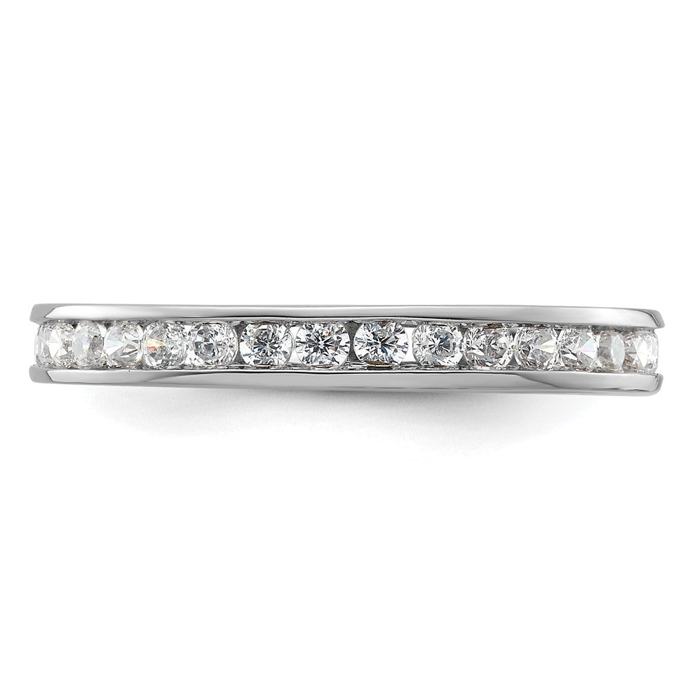 14k White Gold Polished Channel-set 1 carat Diamond Complete Eternity Band