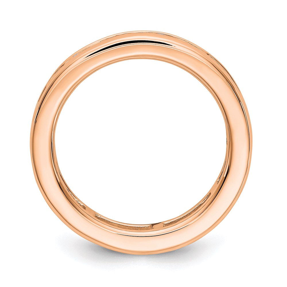 14k Rose Gold Polished 2ct Channel Set Diamond Eternity Band