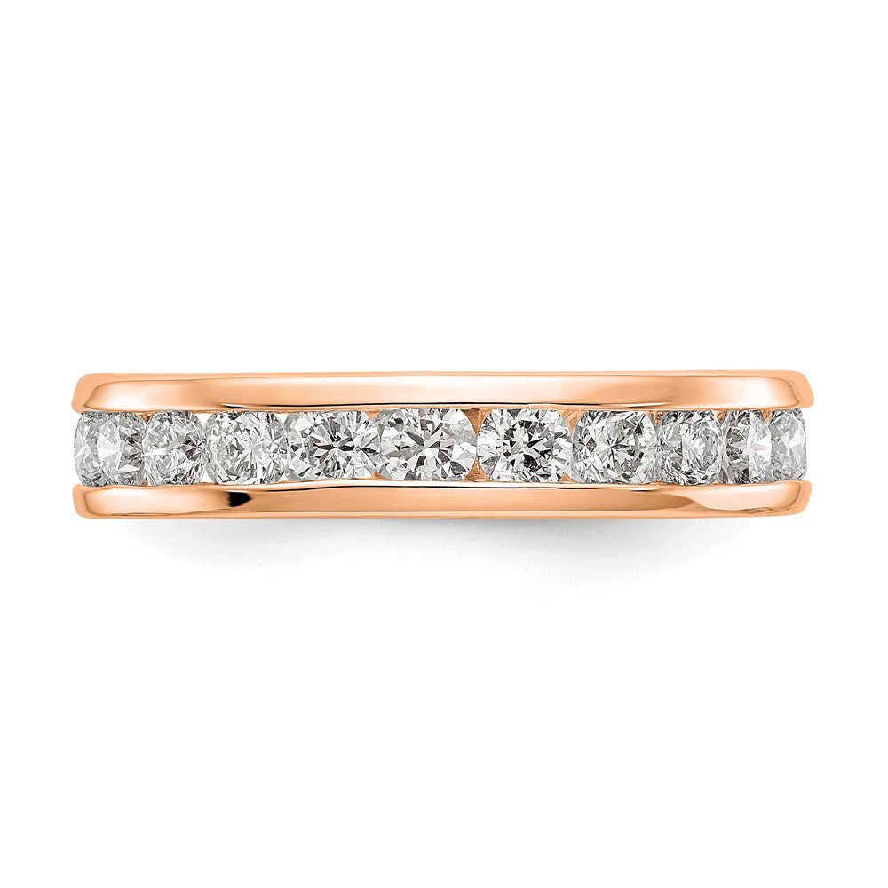 14k Rose Gold Polished 2ct Channel Set Diamond Eternity Band