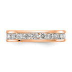 14k Rose Gold Polished 2ct Channel Set Diamond Eternity Band
