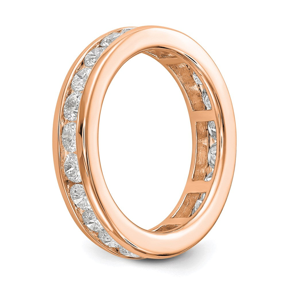 14k Rose Gold Polished 2ct Channel Set Diamond Eternity Band