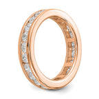 14k Rose Gold Polished 2ct Channel Set Diamond Eternity Band