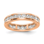 14k Rose Gold Polished 2ct Channel Set Diamond Eternity Band