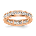 14k Rose Gold Polished 2ct Channel Set Diamond Eternity Band