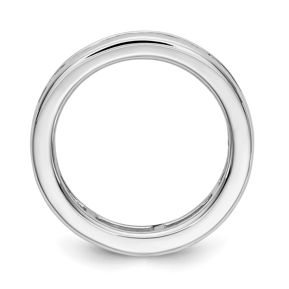 14k White Gold Polished 2ct Channel Set Diamond Eternity Band