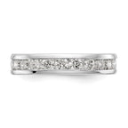 14k White Gold Polished 2ct Channel Set Diamond Eternity Band