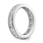 14k White Gold Polished 2ct Channel Set Diamond Eternity Band