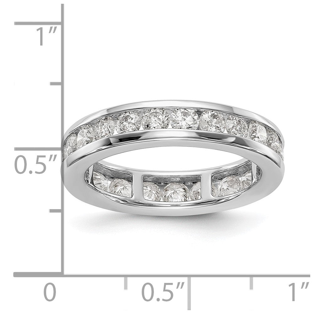 14k White Gold Polished 2ct Channel Set Diamond Eternity Band