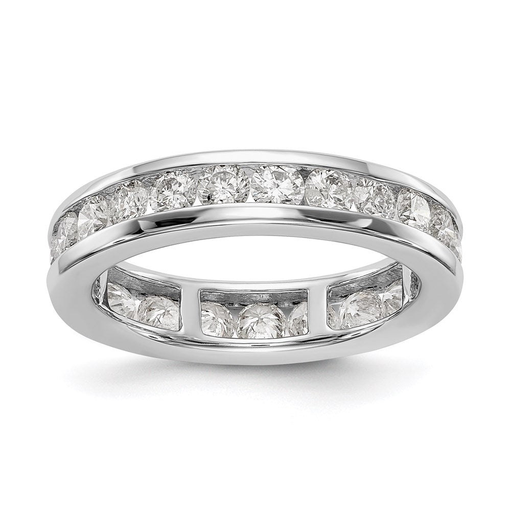 14k White Gold Polished 2ct Channel Set Diamond Eternity Band