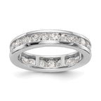 14k White Gold Polished 2ct Channel Set Diamond Eternity Band