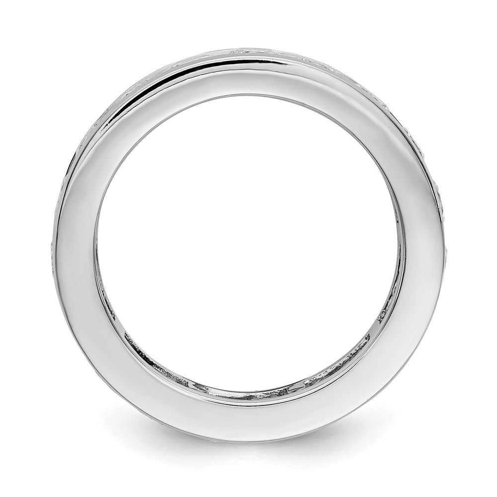 14k White Gold Polished 3ct Channel Set Diamond Eternity Band