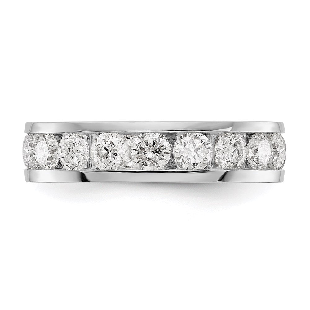 14k White Gold Polished 3ct Channel Set Diamond Eternity Band