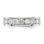 14k White Gold Polished 3ct Channel Set Diamond Eternity Band