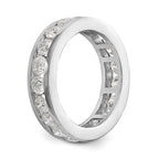 14k White Gold Polished 3ct Channel Set Diamond Eternity Band