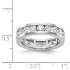 14k White Gold Polished 3ct Channel Set Diamond Eternity Band