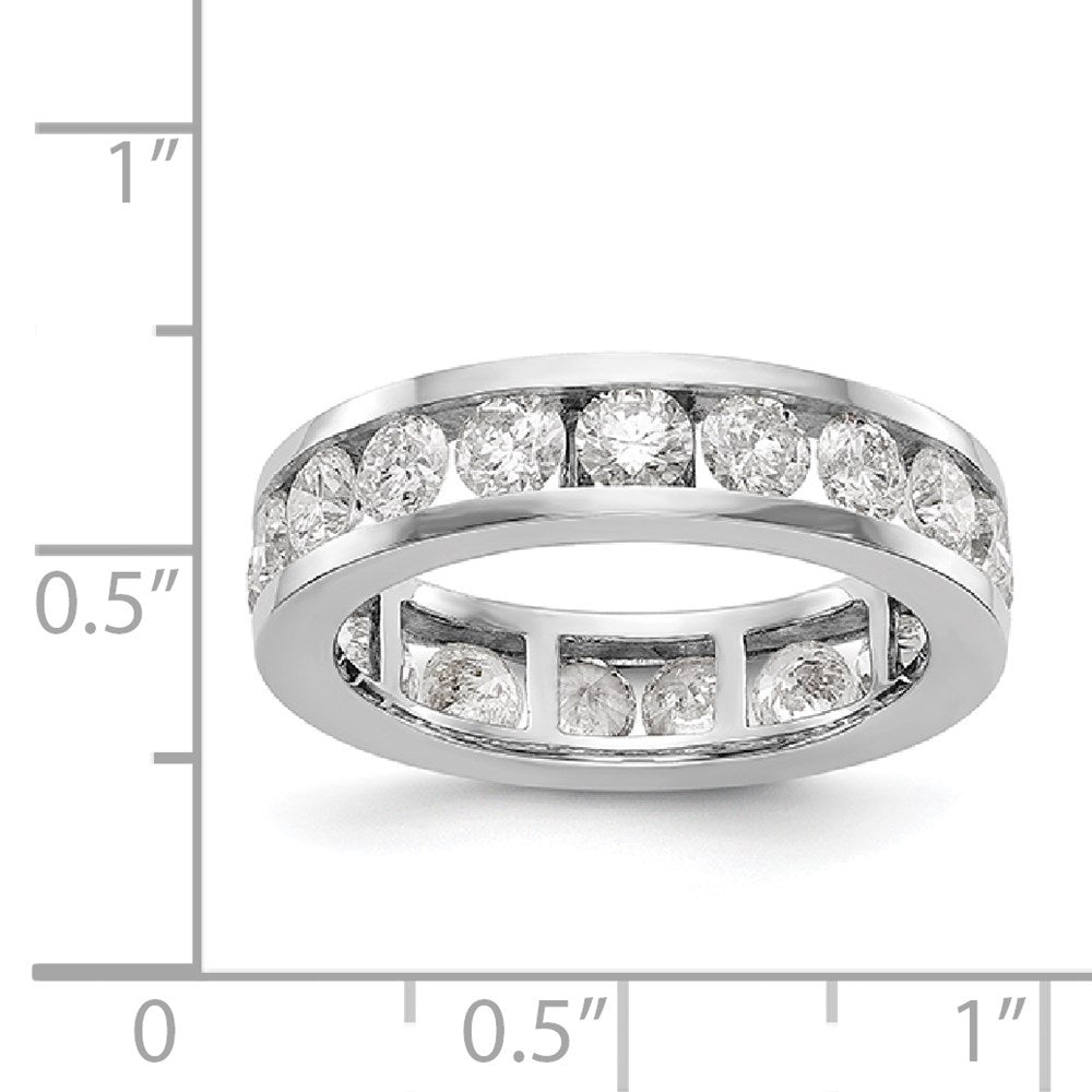 14k White Gold Polished 3ct Channel Set Diamond Eternity Band