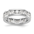 14k White Gold Polished 3ct Channel Set Diamond Eternity Band