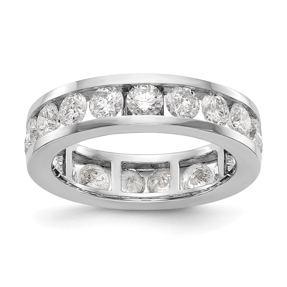 14k White Gold Polished 3ct Channel Set Diamond Eternity Band