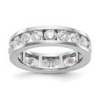 14k White Gold Polished 3ct Channel Set Diamond Eternity Band