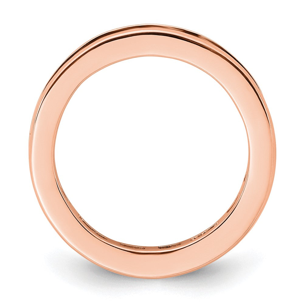 14k Rose Gold Polished Channel-set 1 carat Princess Diamond Complete Eternity Band