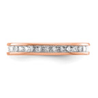 14k Rose Gold Polished Channel-set 1 carat Princess Diamond Complete Eternity Band