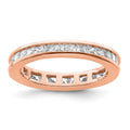 14k Rose Gold Polished Channel-set 1 carat Princess Diamond Complete Eternity Band