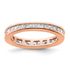 14k Rose Gold Polished Channel-set 1 carat Princess Diamond Complete Eternity Band