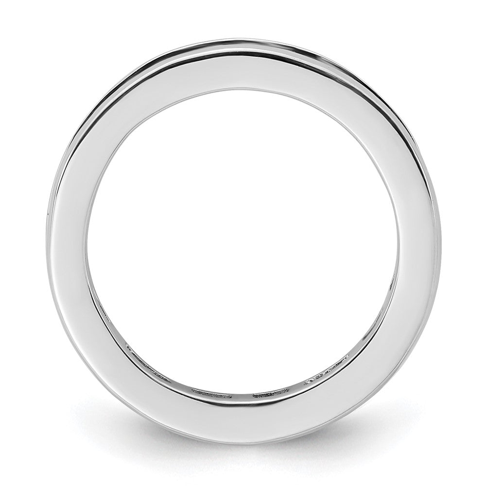 14k White Gold Polished Channel-set 1 carat Princess Diamond Complete Eternity Band