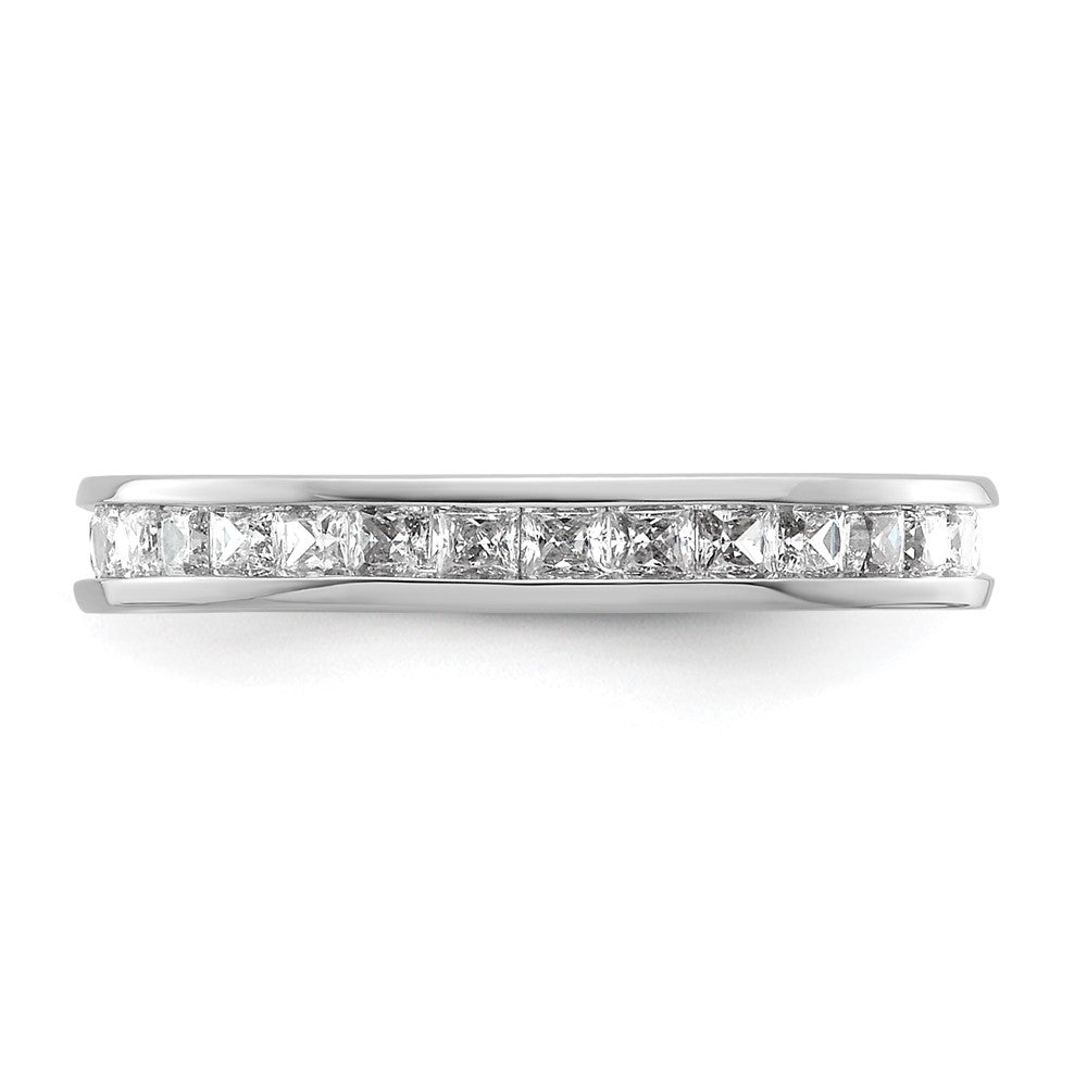 14k White Gold Polished Channel-set 1 carat Princess Diamond Complete Eternity Band