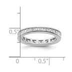 14k White Gold Polished Channel-set 1 carat Princess Diamond Complete Eternity Band