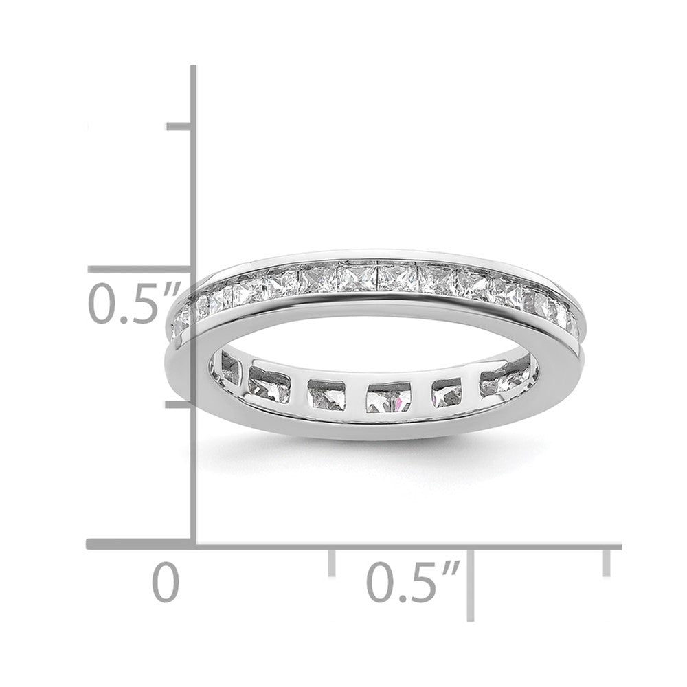 14k White Gold Polished Channel-set 1 carat Princess Diamond Complete Eternity Band