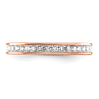 14k Rose Gold Polished Channel-set 1 carat Princess Diamond Complete Eternity Band