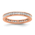 14k Rose Gold Polished Channel-set 1 carat Princess Diamond Complete Eternity Band