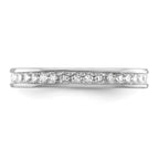 14k White Gold Polished Channel-set 1 carat Princess Diamond Complete Eternity Band