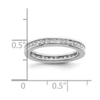 14k White Gold Polished Channel-set 1 carat Princess Diamond Complete Eternity Band