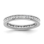 14k White Gold Polished Channel-set 1 carat Princess Diamond Complete Eternity Band
